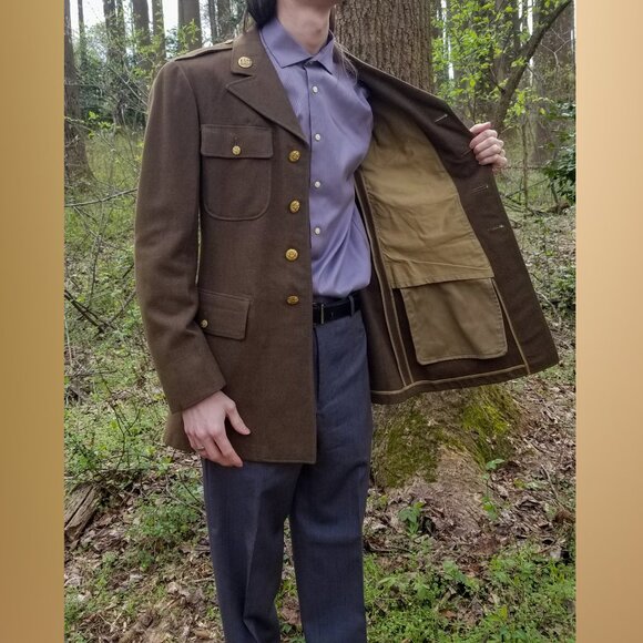 Vintage WWII 1940s USAAF Wool Dress Jacket Tunic - Picture 7 of 14